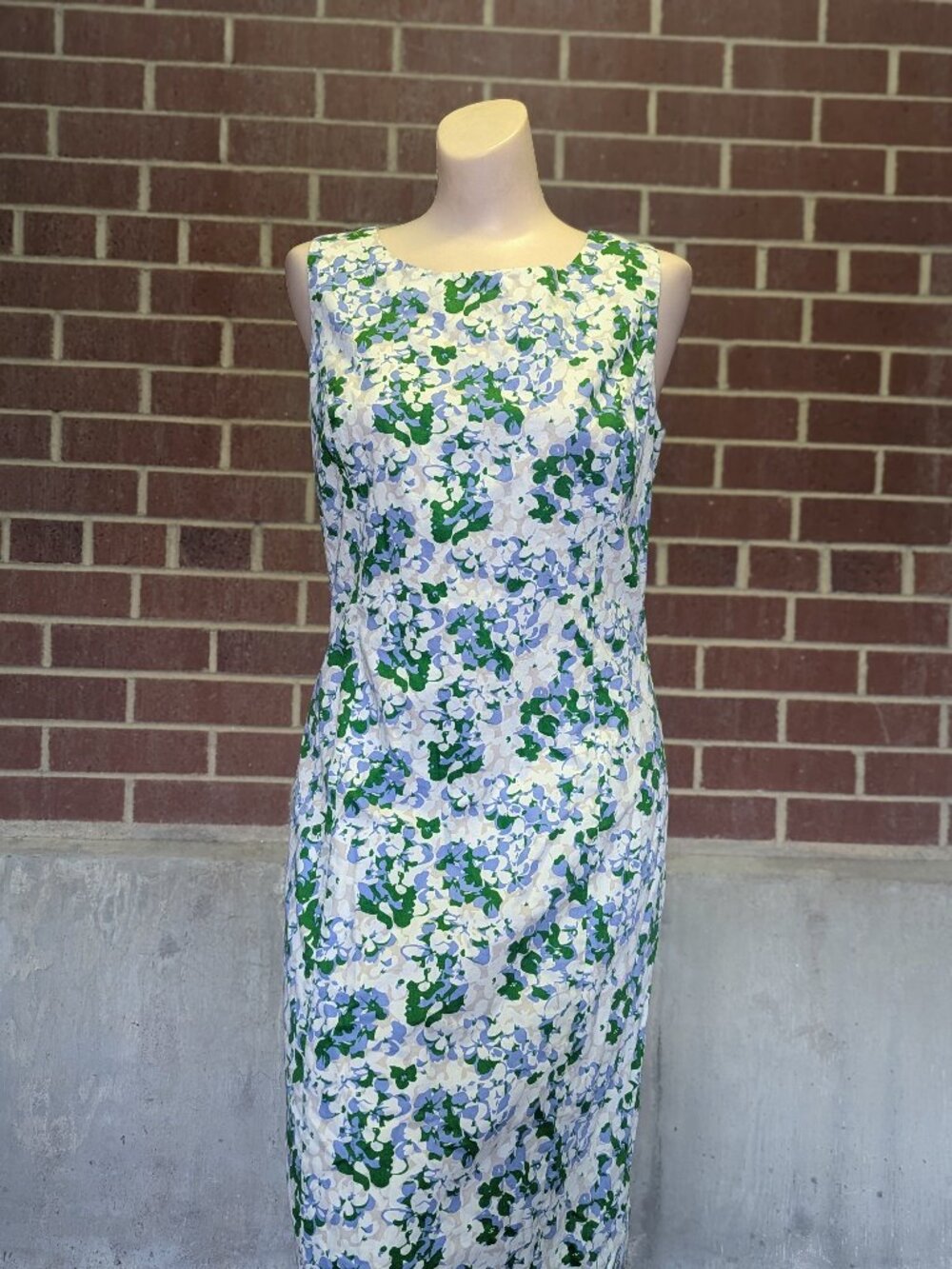 Brooks Brothers 346 Floral Hydrangea Cotton Sheath Dress Preppy Career Sleeveles